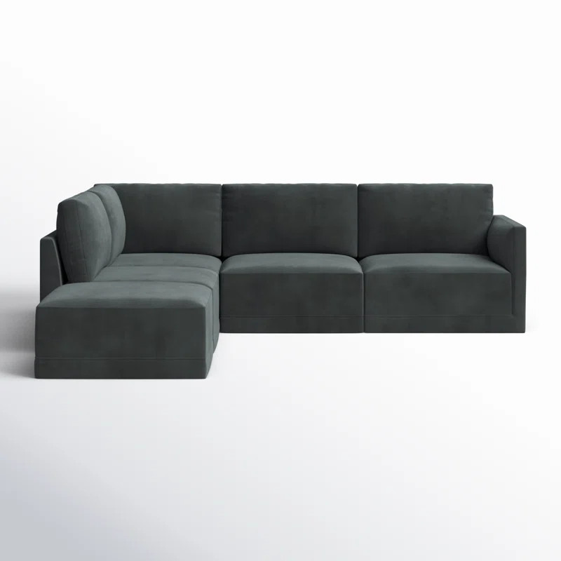 Deirdre 5 - Piece Velvet Sectional | Wayfair North America