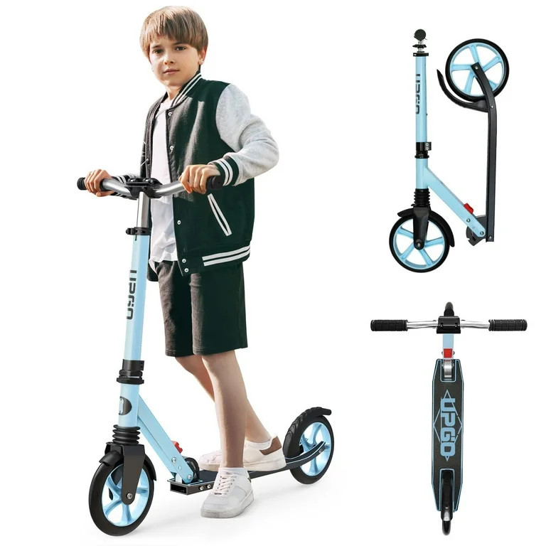 UPGO Kick Scooter for Ages 6+, Kids, Teens & Adults, 240 lb Max Load, Foldable, 8-Inch Wheels,Blu... | Walmart (US)