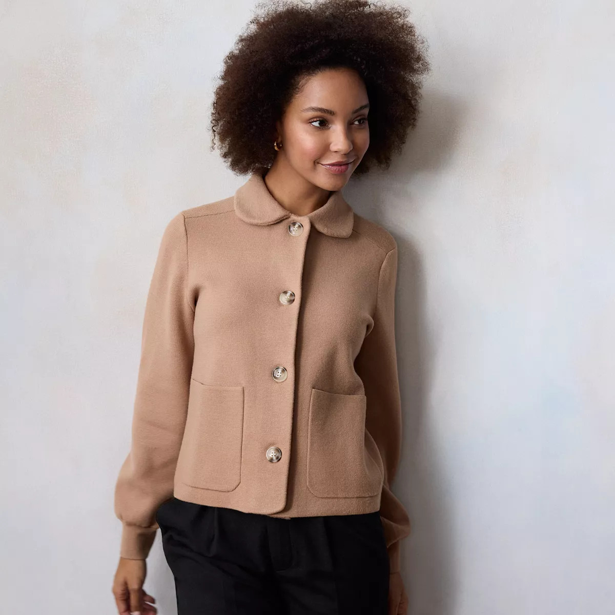 Women's LC Lauren Conrad Peter Pan Collar Sweater Jacket | Kohl's