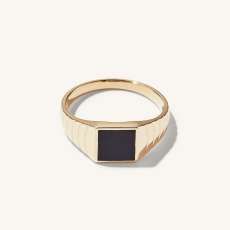 Black Onyx Square Signet Ring - C$750 | Mejuri (Global)