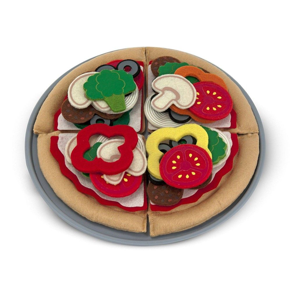 Melissa & Doug Felt Food Mix 'n Match Pizza Play Food Set (40pc) | Target