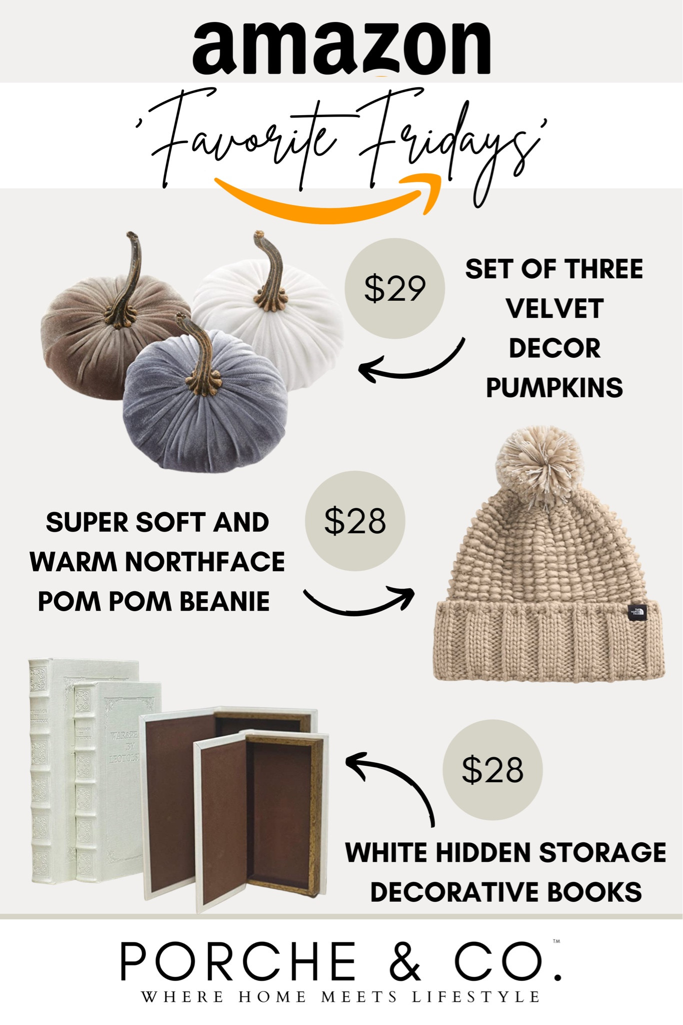 Amazon Prime affordable Friday home decor favorites 🤍 Velvet pumpkins for the Fall, Cozy Northface beanie with a pink Pom and hidden storage white decorative books! #amazon #amazonstyle #amazonprime #affordable #pumpkins #velvet #beanie #books

#LTKhome #LTKunder50 #LTKsalealert
