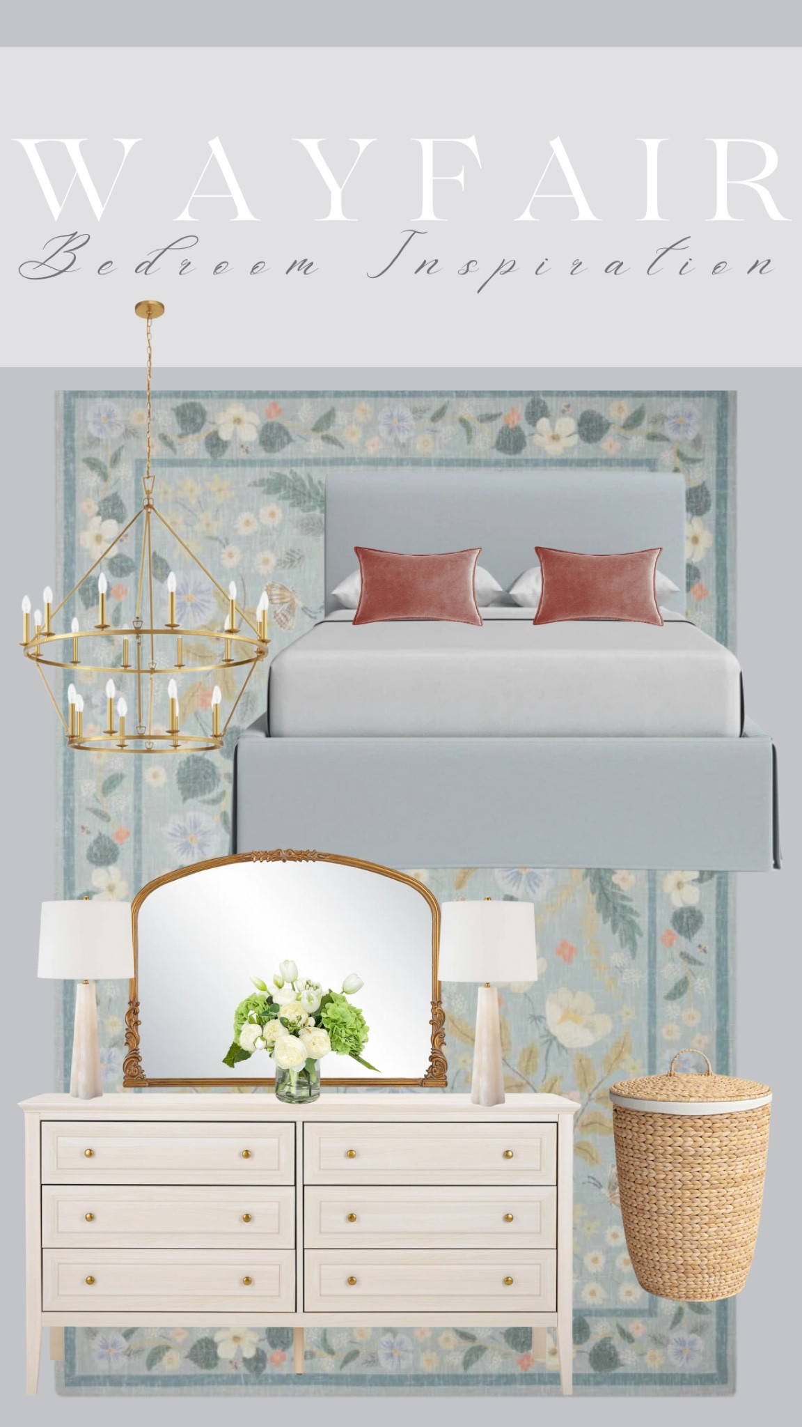 Wayfair bedroom, inspiration, bedroom, decor, bedroom, furniture, blue bed, large rug, affordable, large rug, colorful, rug, gold chandelier, dresser, bedroom, furniture, affordable, dresser, affordable room, inspiration, baskets, 30 clothes, baskets, alabaster, lamps, faux, florals

#LTKFindsUnder50 #LTKFindsUnder100 #LTKHome