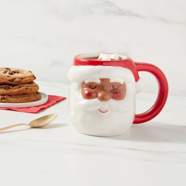 16oz Stoneware Figural Christmas Santa Mug - Wondershop™ | Target