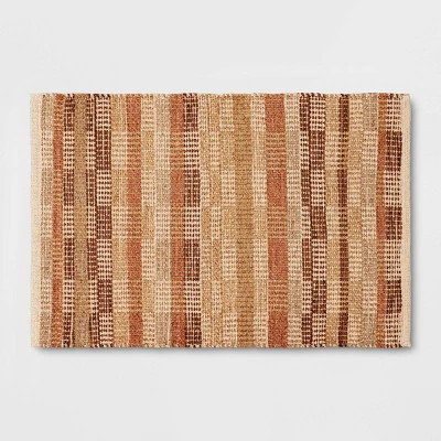 2'x3' Handwoven Accent Rug Brown - Threshold™: Rectangle, Low Pile, Indoor, Cotton & Jute, Entr... | Target