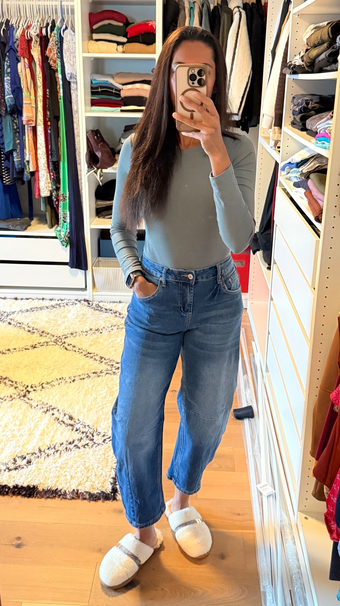 Fall staples coming in clutch! Love these bodysuits. Come in a pack of 5! Such great colors too! And barrel jeans are in! Love the fit and color on these. I’m 5’5” 130lbs and wear a size 4  

#LTKStyleTip #LTKOver40 #LTKSaleAlert