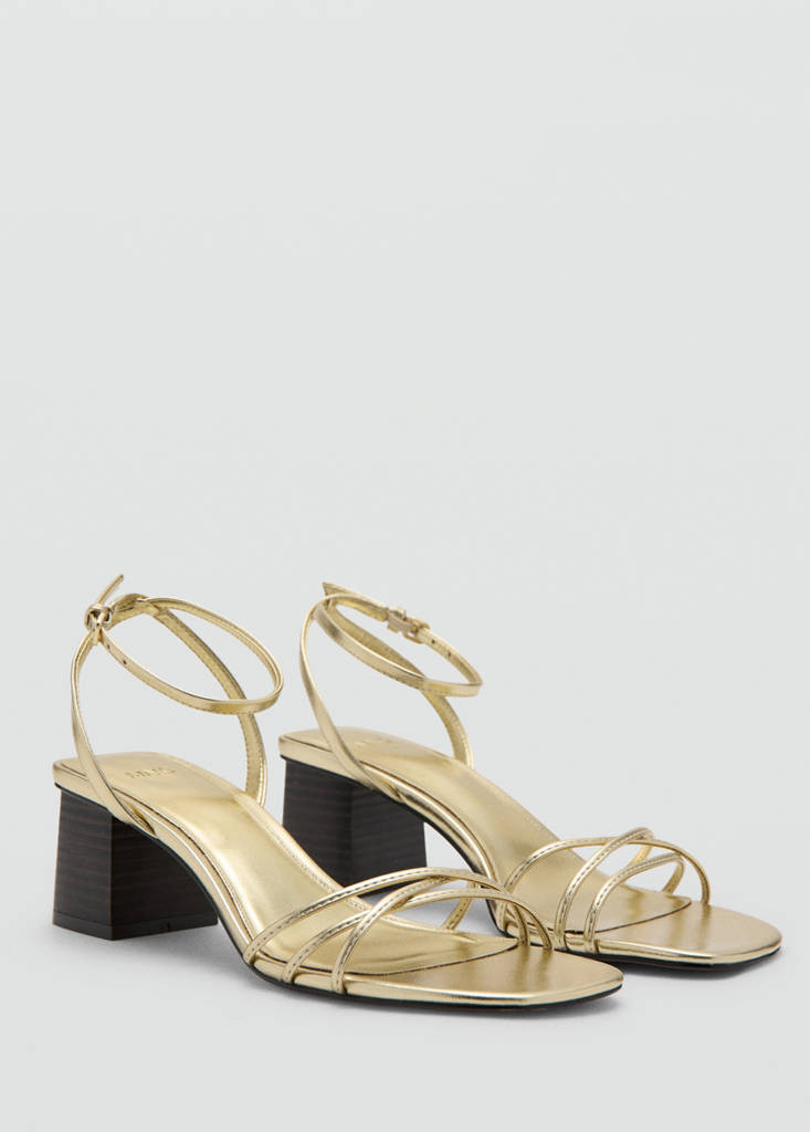 Heeled sandals with straps gold - Women - 9 - MANGO | MANGO (UK)