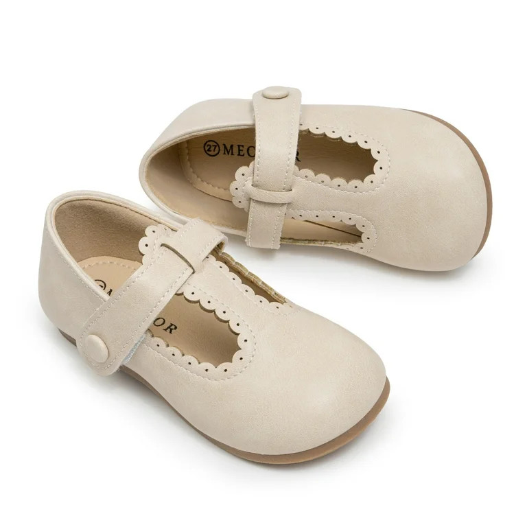 Meckior Toddler Girls Dress Shoes Little Girls Mary Jane Soft Sole Princess Shoes for Little Kids | Walmart (US)