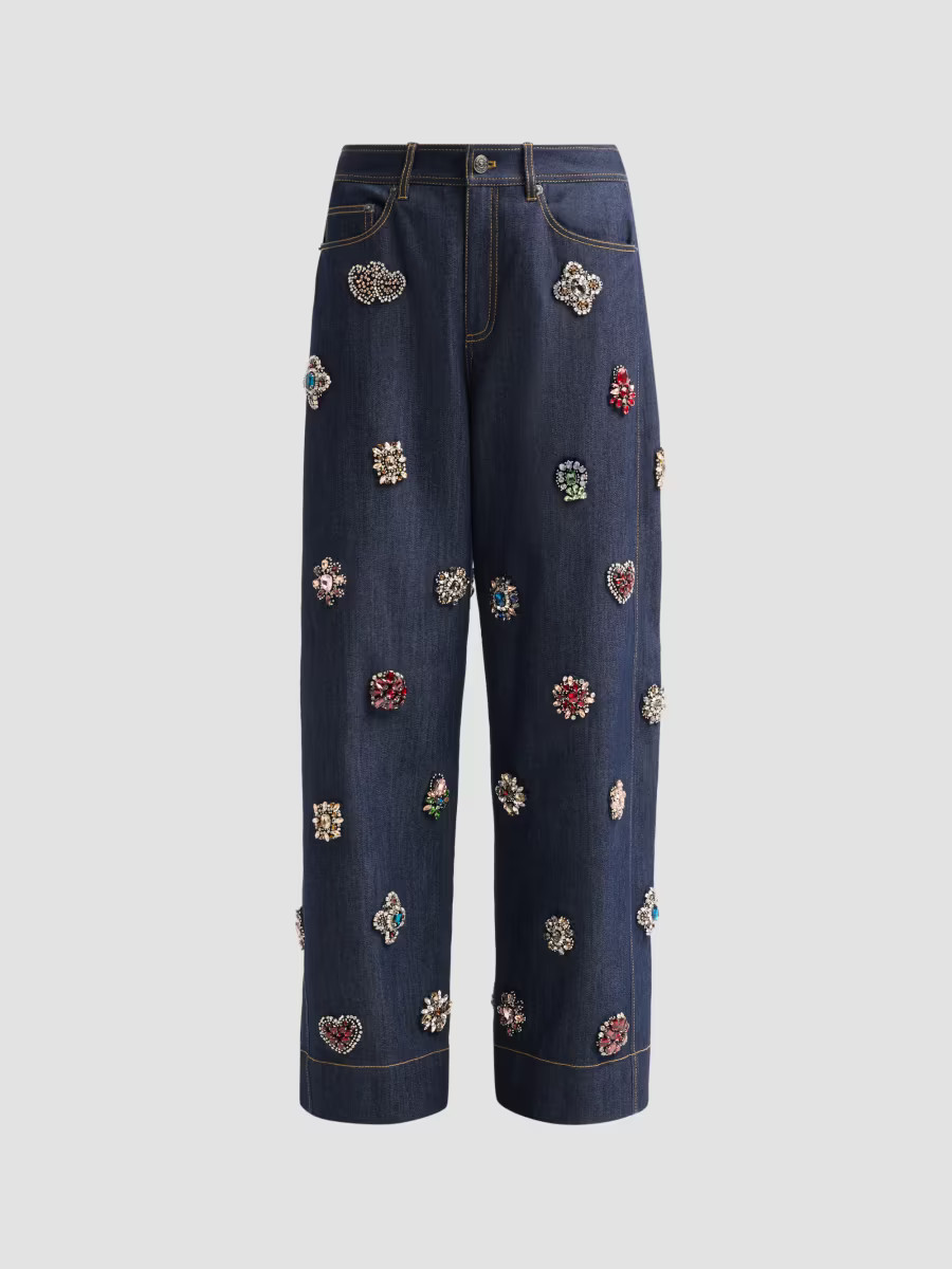 Women's Baroque Embellished Hayden Jeans - Indigo Multi - Size 2 | Saks Fifth Avenue