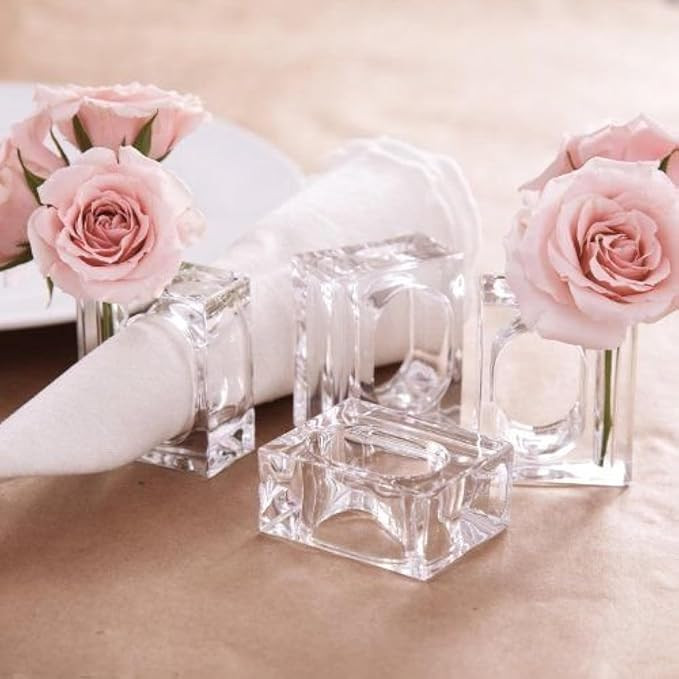 Deco-Mate Acrylic Napkin Rings Bud Vase Flower Holder – Clear - Table Décor, 2-in 1 (Bulk Set)... | Amazon (US)