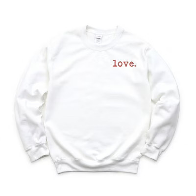 Simply Sage Market Embroidered Love Typewriter Mini Sweatshirt - 2XL - White | Target