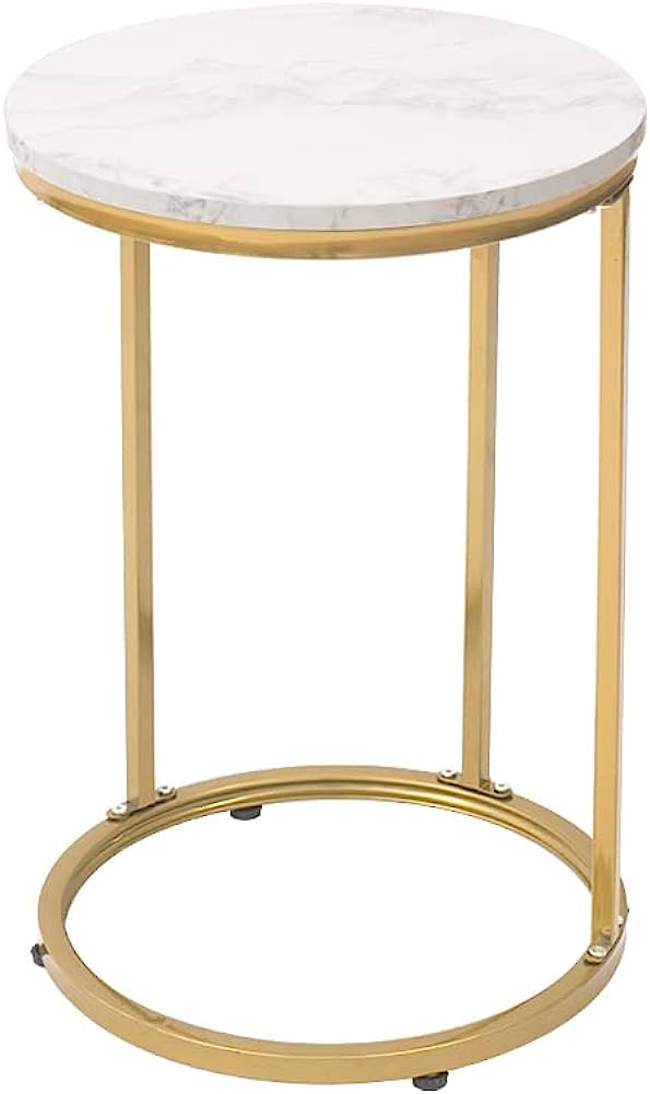 AZL1 Life Concept Accent Marble Sofa Laptop C Shaped Side Table for Living Room Bedroom Balcony F... | Amazon (US)