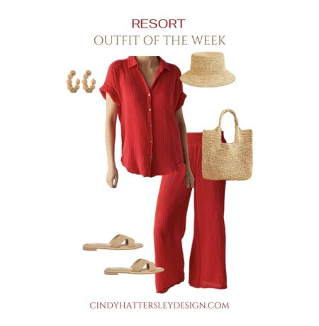 Michael Gauze Stars Resort Outfit with straw accessories

#resortwear #gauze #summeroutfit

#LTKOver40 #LTKStyleTip #LTKSeasonal