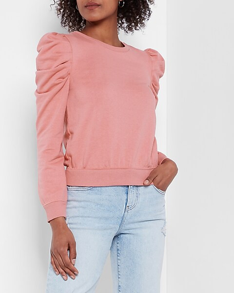 Puff Shoulder Sweatshirt | Express
