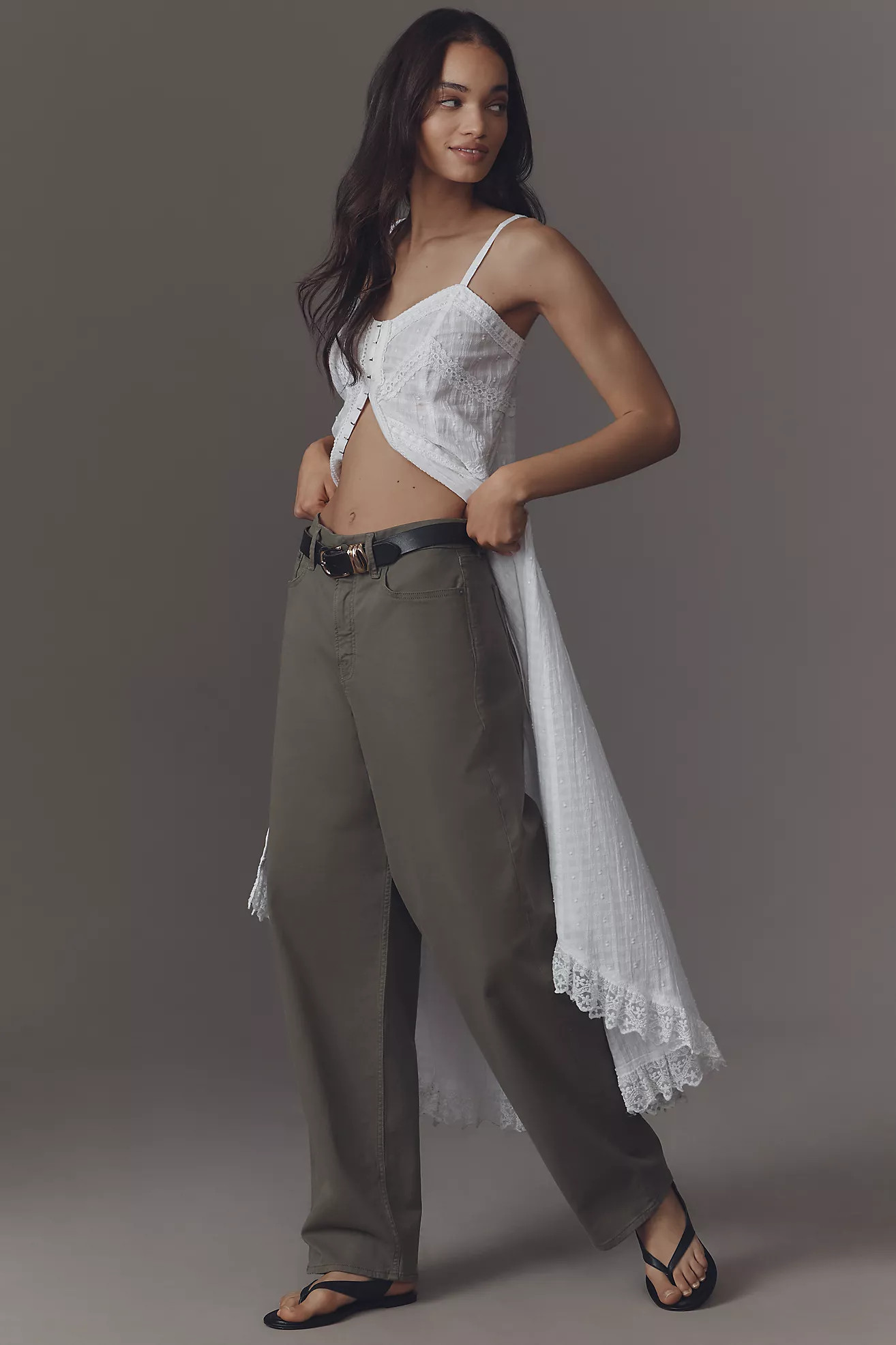 Good American Good Barrel Twill Pants | Anthropologie (US)