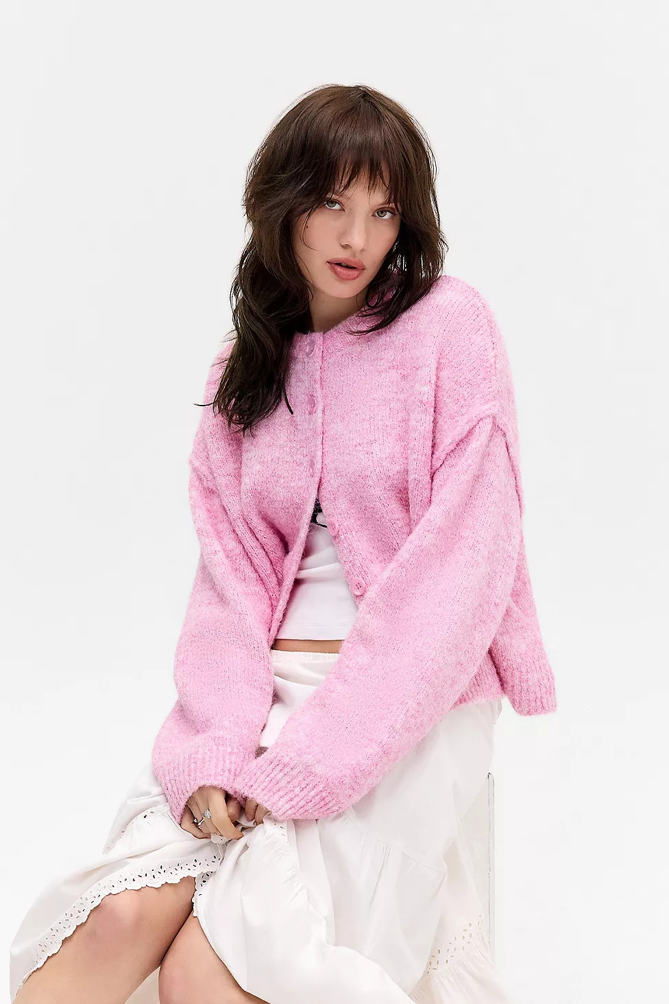 UO Marli Crew Neck Cardigan | Urban Outfitters UK