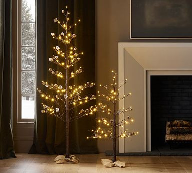 Lit Twinkling Twig Pinecone Tree | Pottery Barn (US)