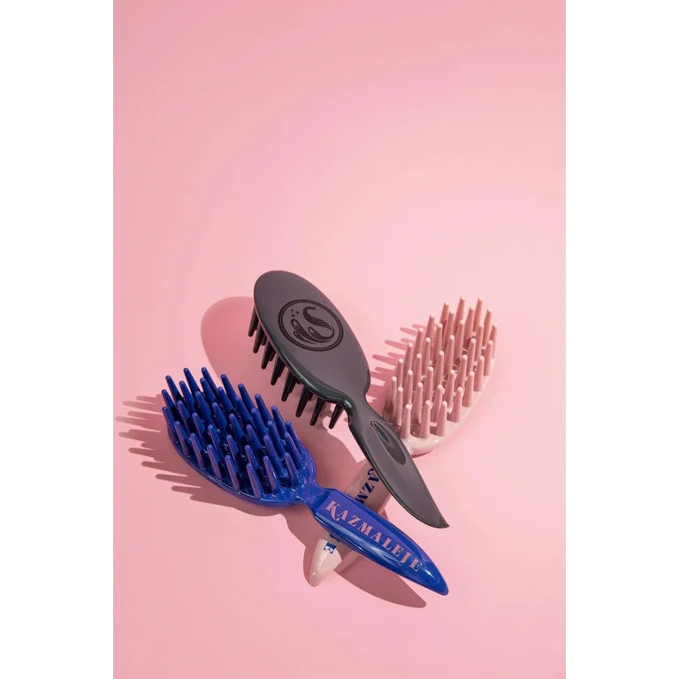 KAZMALEJE Kurls Plus Wide Tooth Paddle Brush, Cobalt | Walmart (US)
