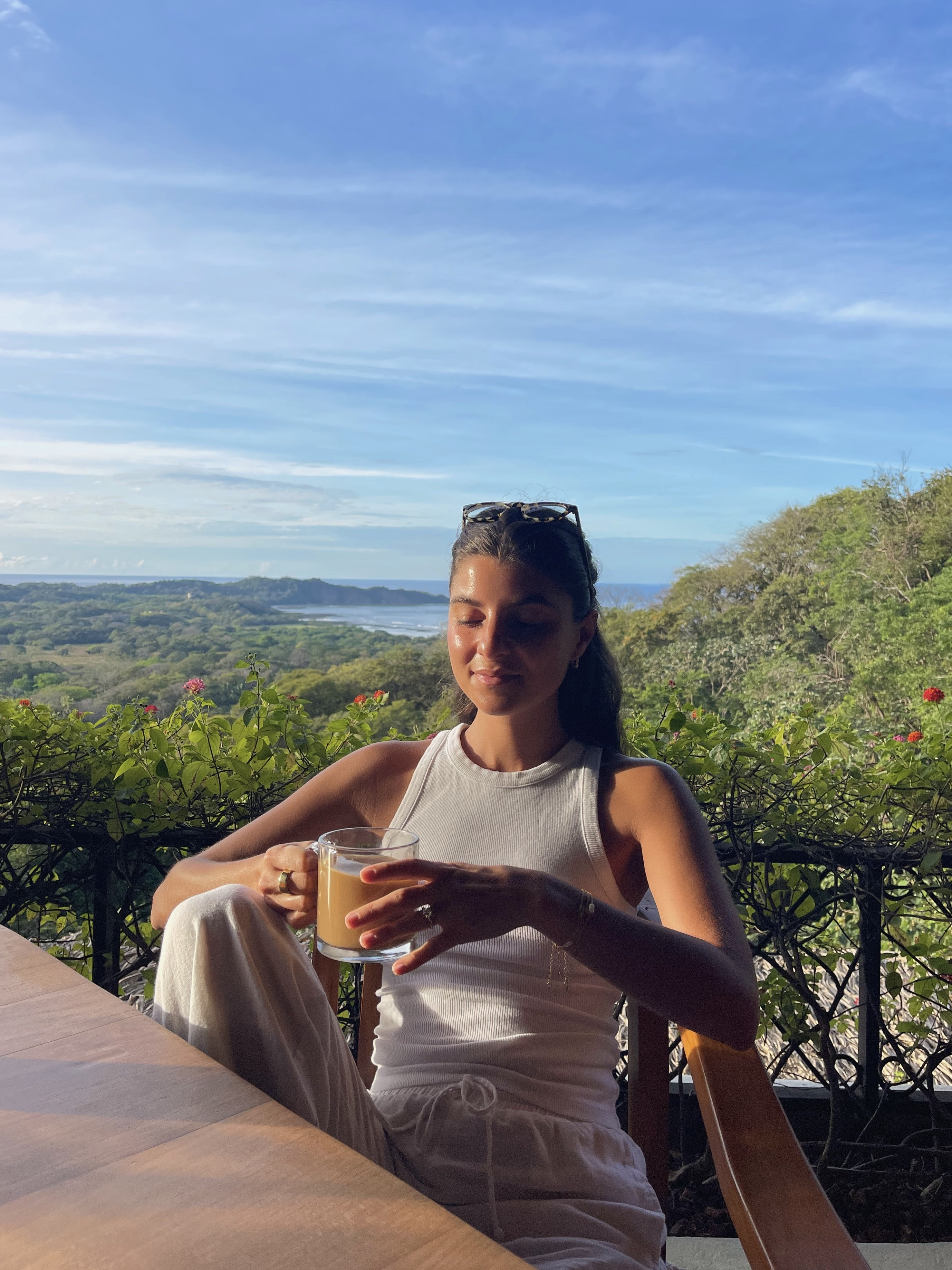 morning coffee with a view 🤍 pants are from greybandit, wearing xs |  code viv15

#LTKSeasonal #LTKTravel #LTKFindsUnder100