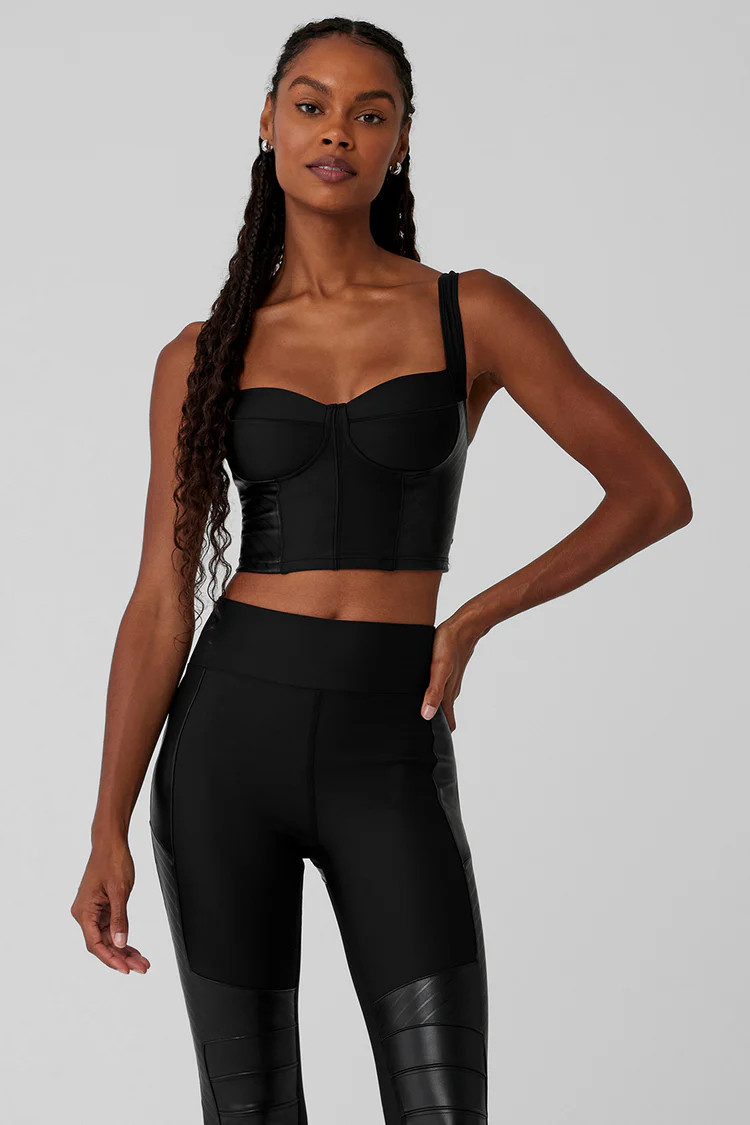 Airlift Winter Warm Cropped Supermoto Tank - Black | Alo Yoga (US)