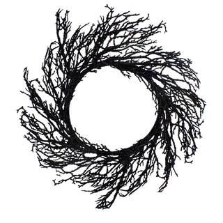 24 in. Black Unlit Twig Artificial Halloween Wreath | The Home Depot