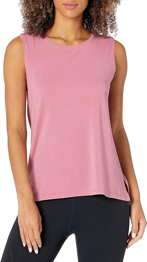 Amazon Essentials Women's Soft Cotton Relaxed-Fit Yoga Tank Top (Available in Plus Size) | Amazon (US)