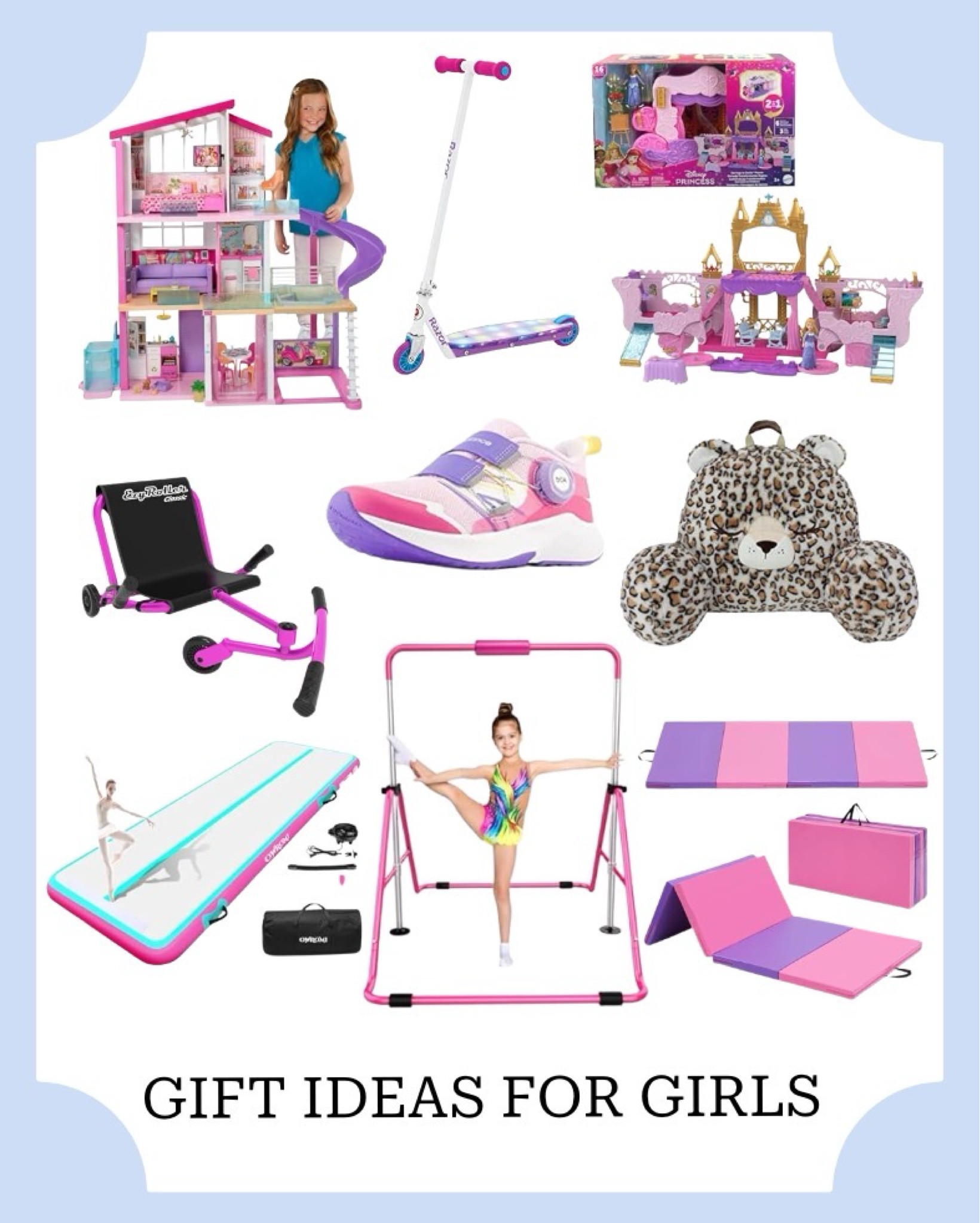 Kids gift ideas for girls ages 6-10! 

My kiddo has these new balance tennis shoes and gymnastics mat and we love them! Also just got her this leopard reading pillow and one of these riding toys! 

So many fun gift ideas on sale for cyber Monday! Kids toys, Barbie house deals 

#LTKKids #LTKGiftGuide #LTKFamily