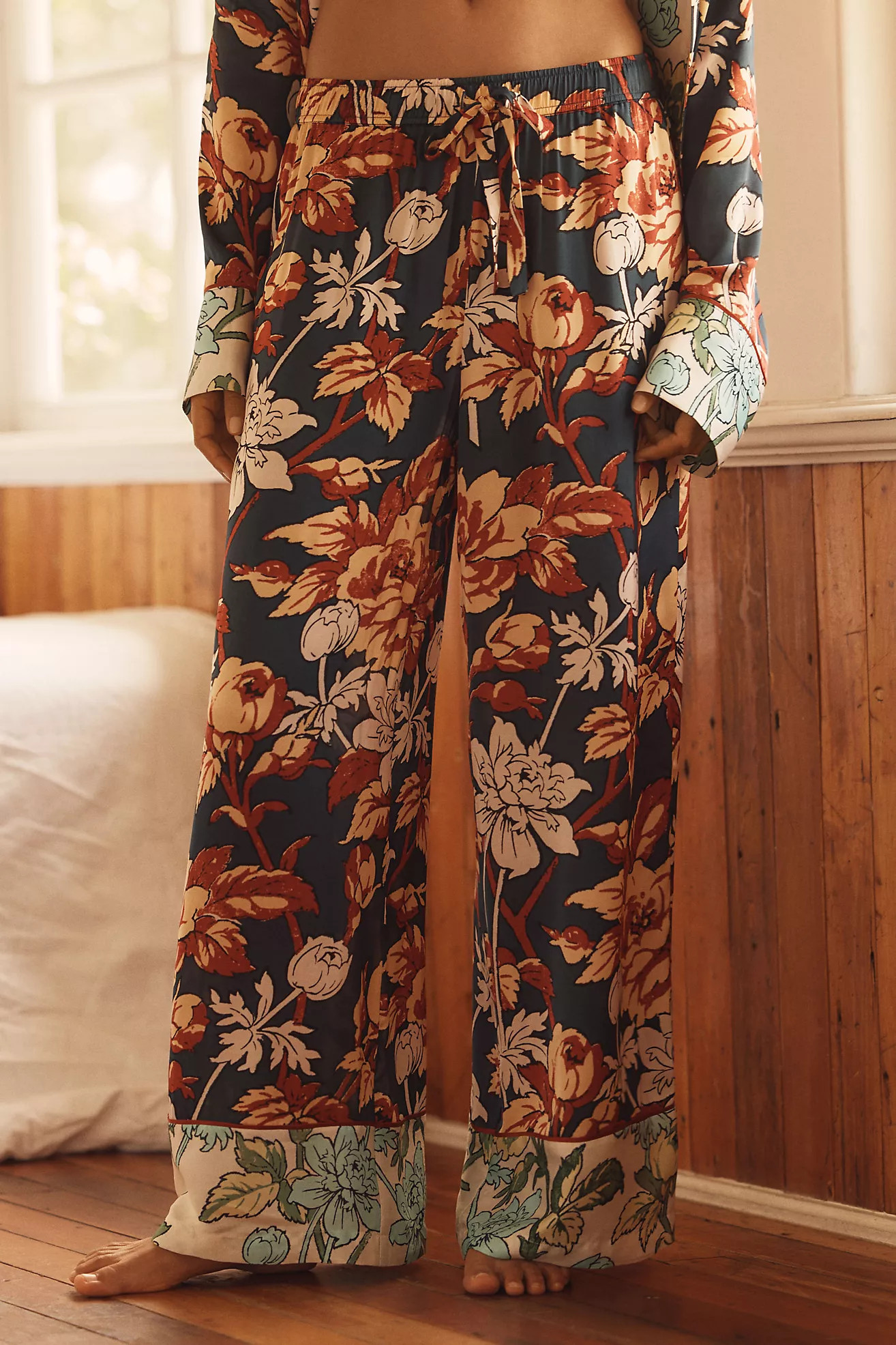 The LyreBird Silky Pajama Pants | Anthropologie (US)