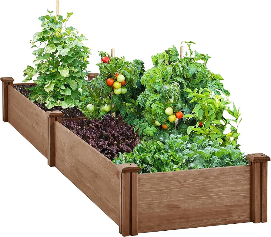 Yaheetech 8x2ft Wooden Horticulture Raised Garden Bed Divisible Elevated Planting Planter Box for... | Amazon (US)