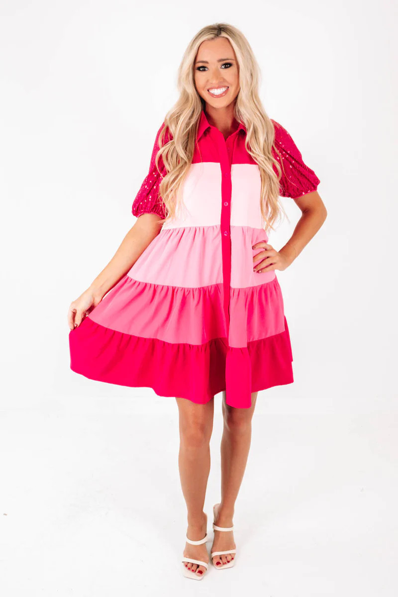 Happy Tiers Dress - Pink | The Impeccable Pig