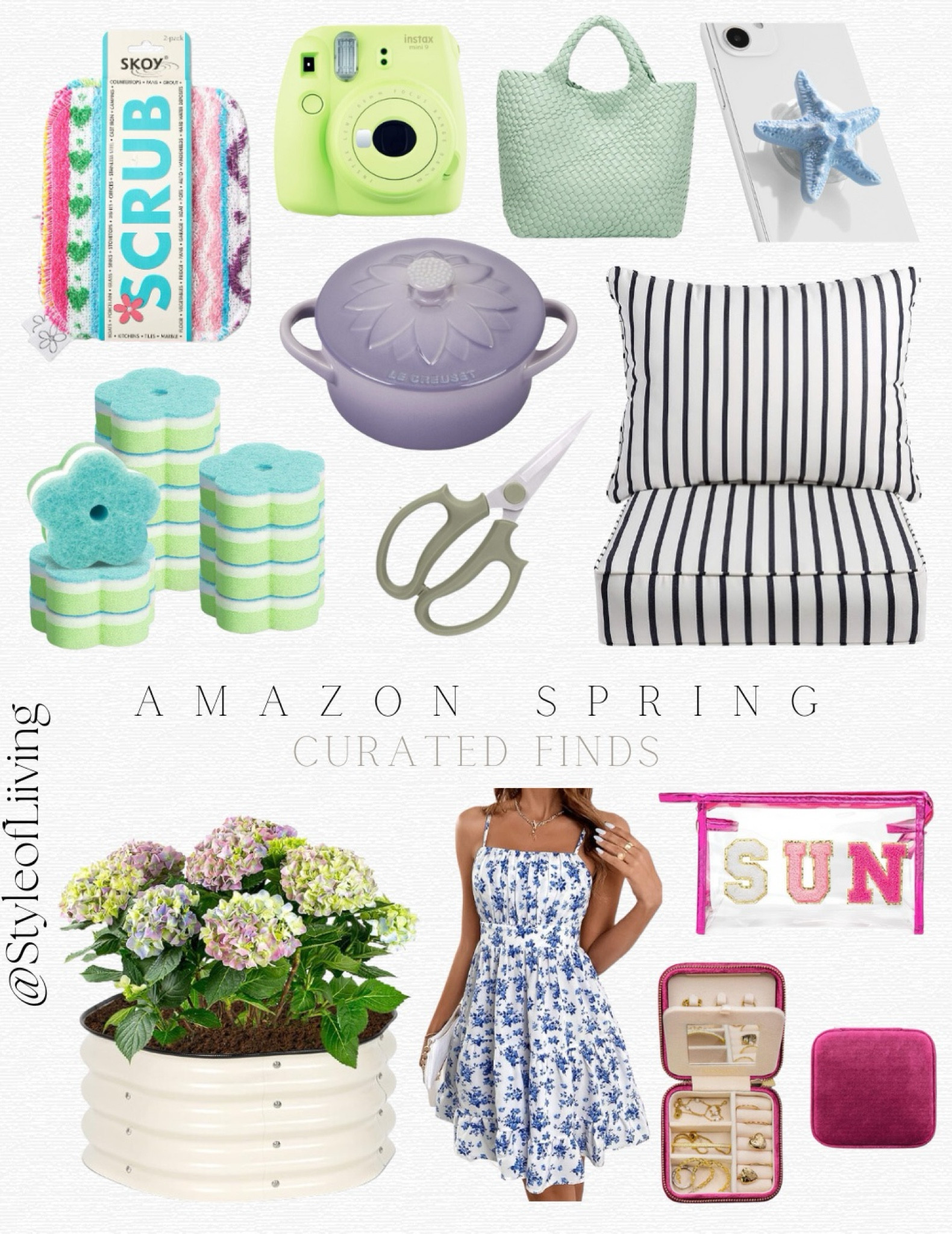 Spring dresses, gardening essentials, outdoor furniture cushions, bright fun colors, cleaning products, cameras, Le Creuset cooking pots, sponges, jewelry case organizer for travel, beach zip case clear. Spring Break. Spring finds! #founditonamazon #amazonfashion #amazonhome

#LTKSeasonal #LTKfindsunder100 #LTKtravel