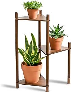 Fidomat Plant Stand Indoor, Bamboo Plant Stand 3 Tier Corner Display Rack, Flower Shelf for Multi... | Amazon (US)