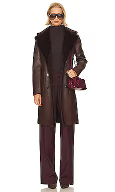 LAMARQUE Abigail Coat in Mahogany from Revolve.com | Revolve Clothing (Global)