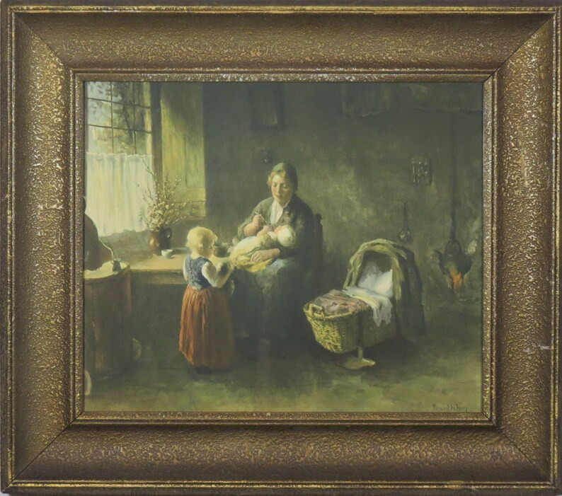 Bernard de Hoog, Dutch - Rare vintage lithograph depicting a Dutch kitchen | Etsy (US)