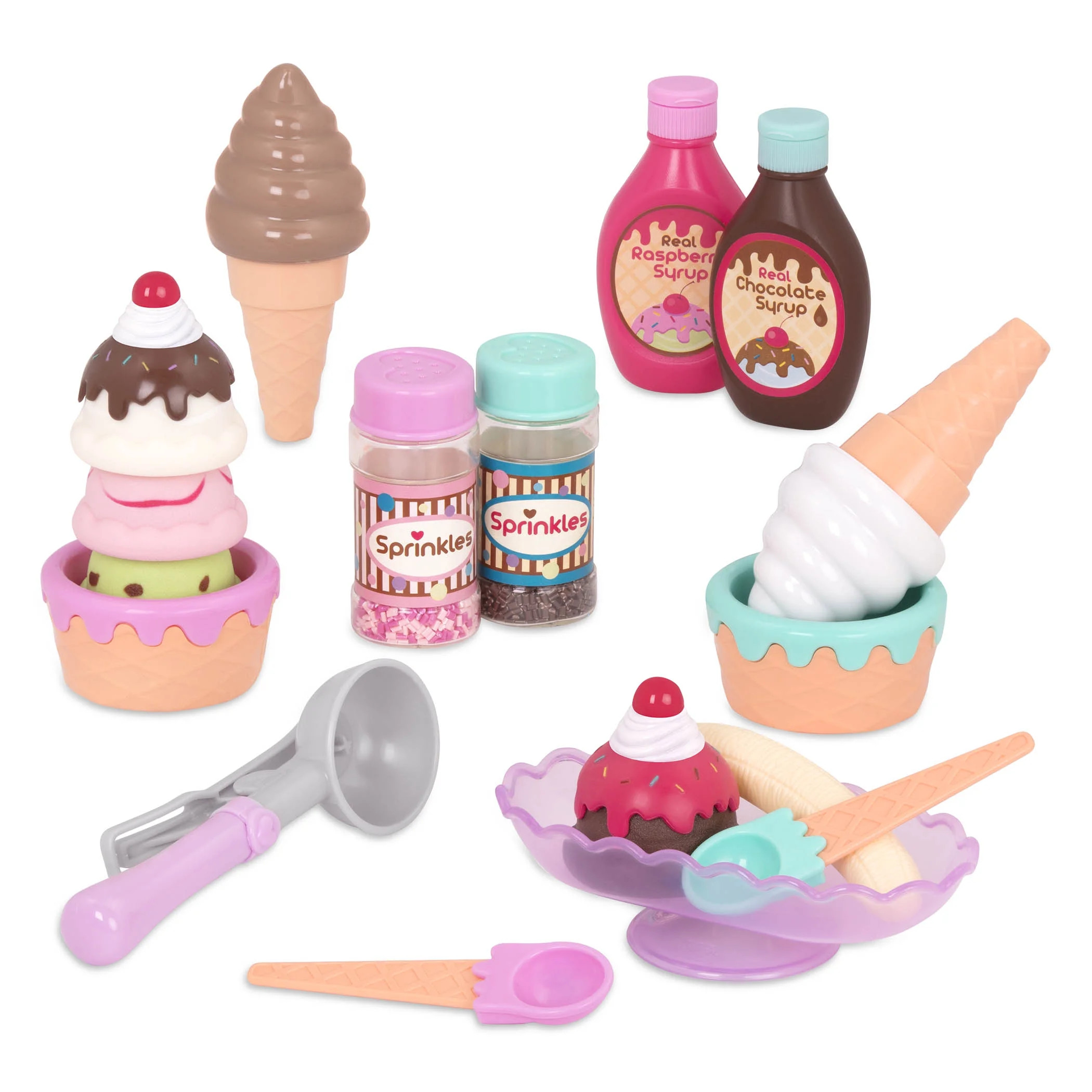 Battat Sweet Treats Ice Cream Parlour Plastic Playset with 21 Multicolor Pieces, Toddler and Pres... | Walmart (US)