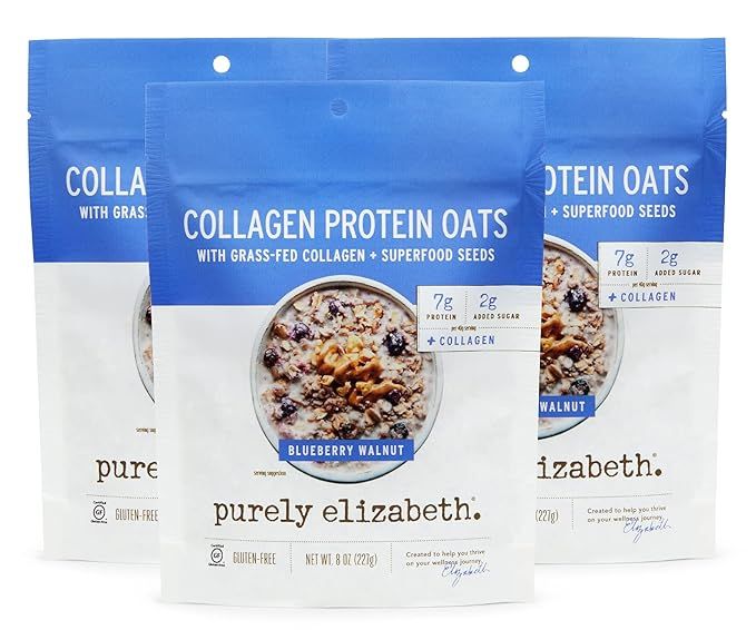 purely elizabeth Collagen Protein Oats, Blueberry Walnut, Amaranth, Quinoa Flakes, Coconut Sugar,... | Amazon (US)