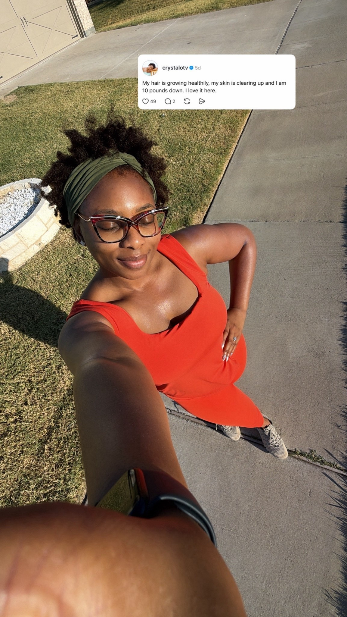 Morning walk done ft one of my fave workout sets. ✔️💪🏽
This buttery soft orange set from @Aerie is everything. It’s so stretchy and soft. 
10 pounds down and really loving this fitness journey process lately.

#LTKdayinmylife #LTKfitnessgoals #LTKootd