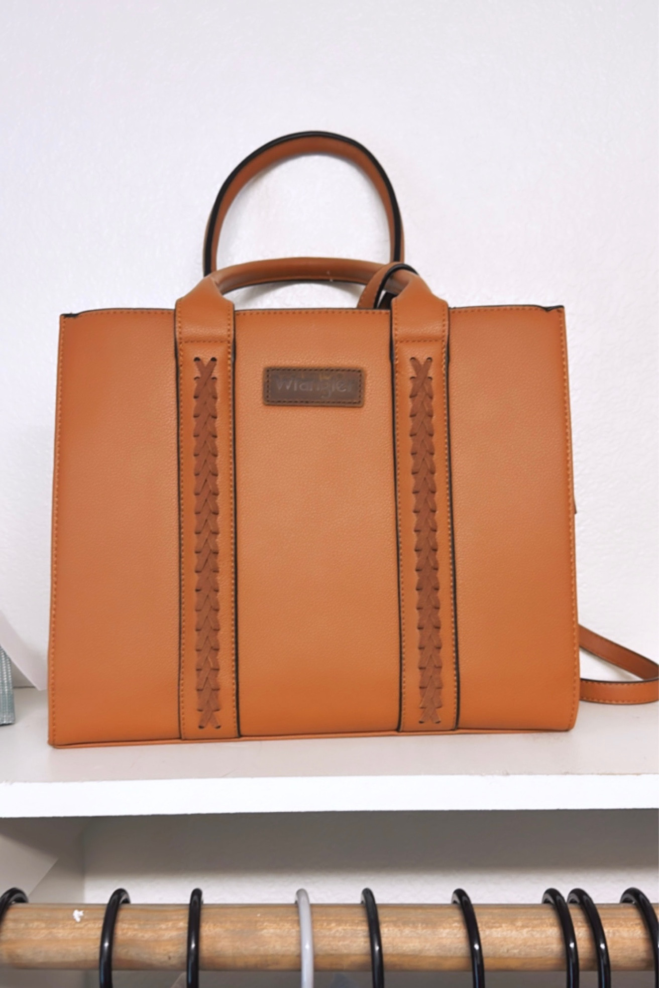 Large camel brown wrangler tote!