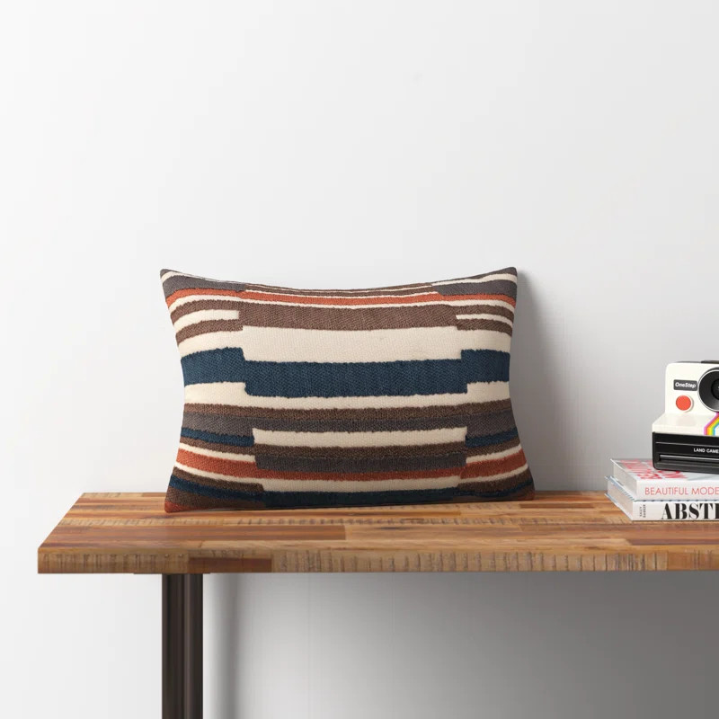 Minnah Embroidered Cotton Lumbar Throw Pillow | Wayfair North America