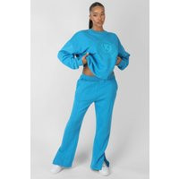 Kaiia Tonal Embroidered Joggers Blue | Public Desire (US & CA)