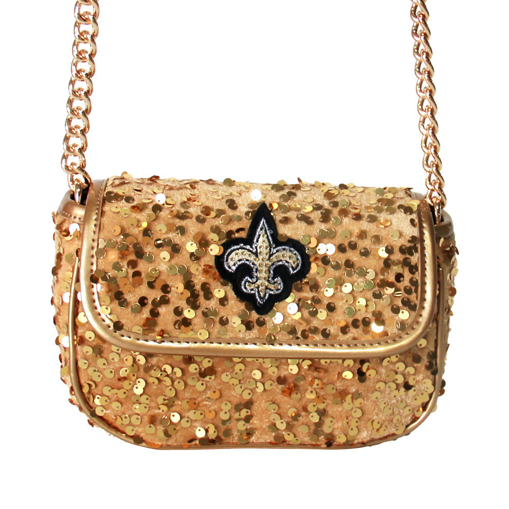 Cuce Gold New Orleans Saints Sequin Crossbody Bag | Fanatics