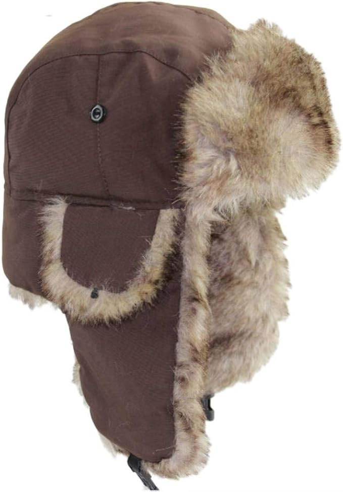 ASWER Trapper Warm Russian Trooper Hat Winter Skiing Cap Women Men Windproof | Amazon (US)