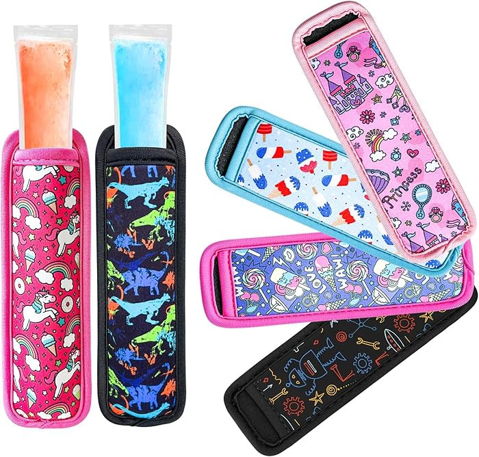 Amintiri Popsicle Holder for Kids, 6 Pieces Anti-Freezing Neoprene Sleeves, Cute Ice Pop Holder, ... | Amazon (US)