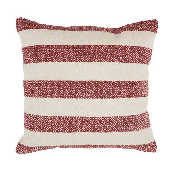 20"x20" Striped Print Oversize Square Throw Pillow Red - Mina Victory | Target
