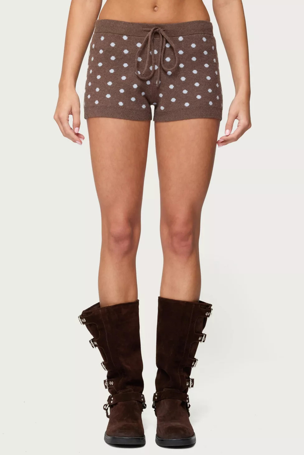 Edikted Kenny Polka Dot Knit Shorts | Urban Outfitters (US and RoW)