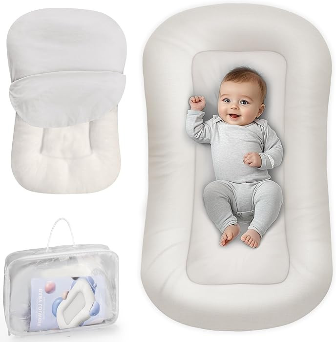 Baby Lounger - Baby Lounger for Newborn, 0-24 Months, Infant Lounger for Home and Travel, Soft Co... | Amazon (US)
