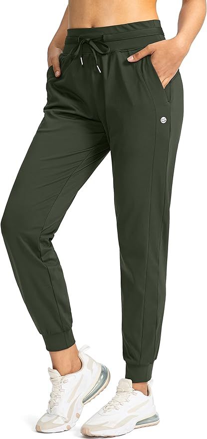 Amazon.com: G Gradual Women's Joggers Pants with Zipper Pockets High Waisted Athletic Tapered Swe... | Amazon (US)