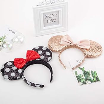 Sparkled Mouse Ears headband, Girls Sequin Mouse Ears Headband for Cosplay Costume Glitter Party ... | Amazon (US)