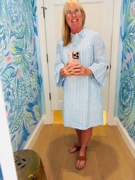 I love all thing blue and white striped! This dress speaks to my summer loving soul! Vacation Outfit, Summer Outfit  

#LTKtravel #LTKover40 #LTKSeasonal