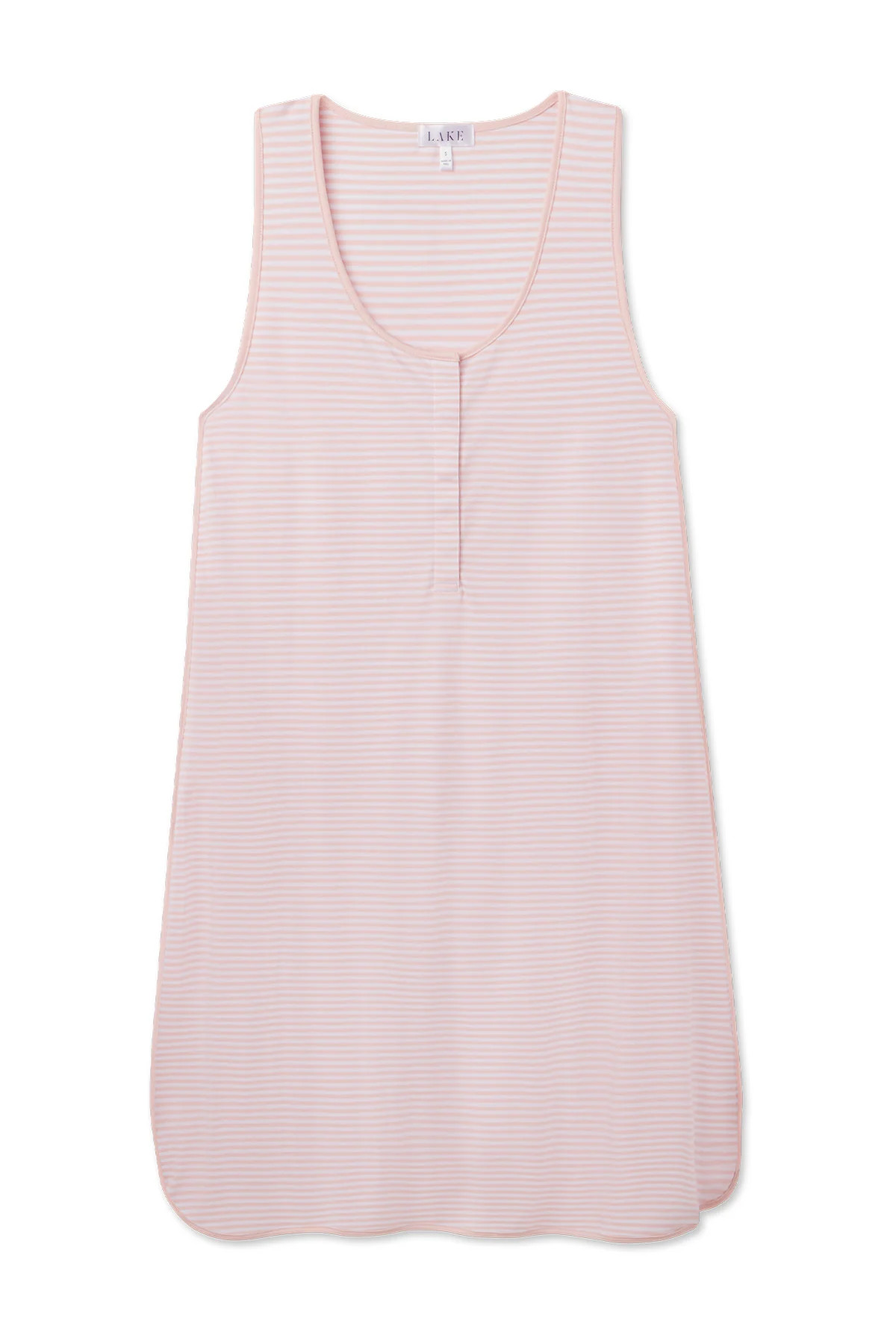 Pima Maternity Tank Gown in English Rose Stripe | Lake Pajamas